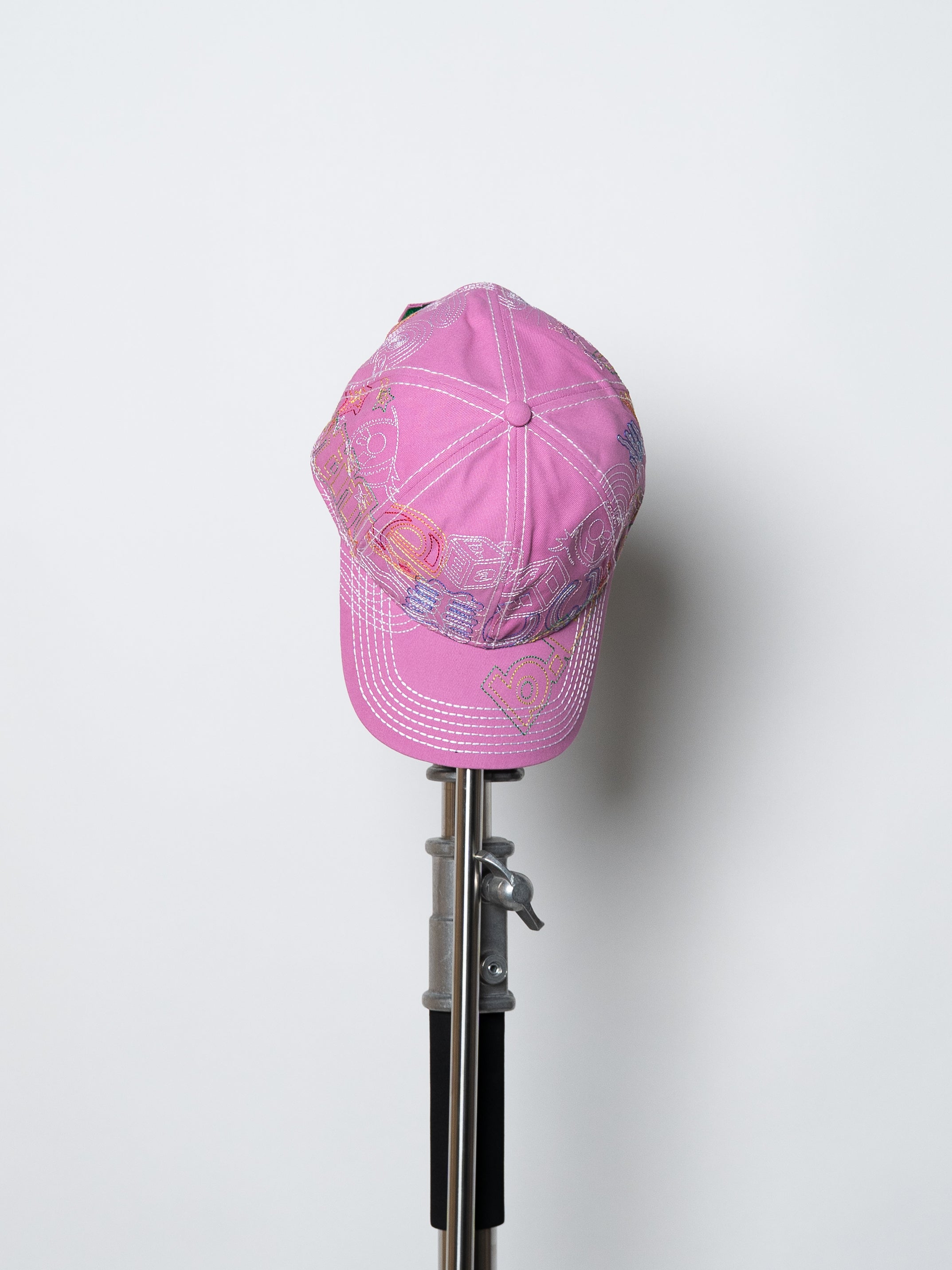 b.Eautiful Stitch Mania 6 Panel Hat (Off-Pink / Multi)