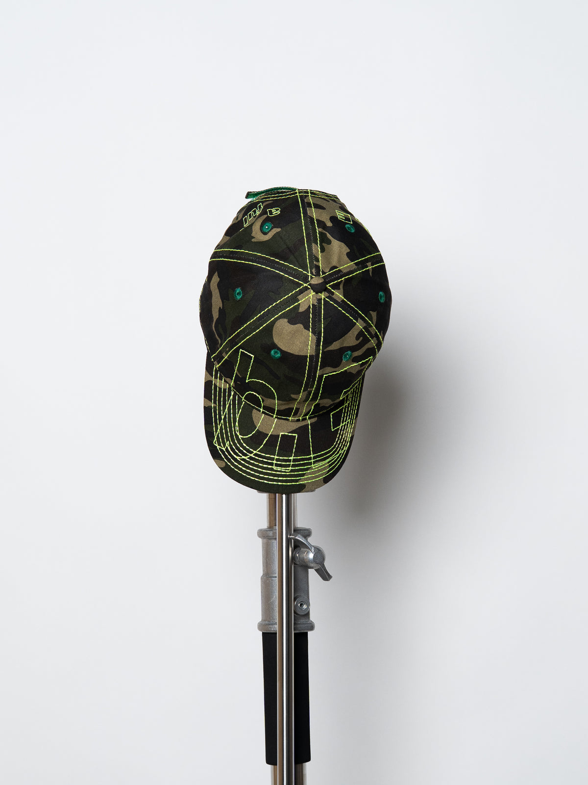 b.Eautiful Vapor 6 Panel Hat (Drill Camo / Neon Yellow)