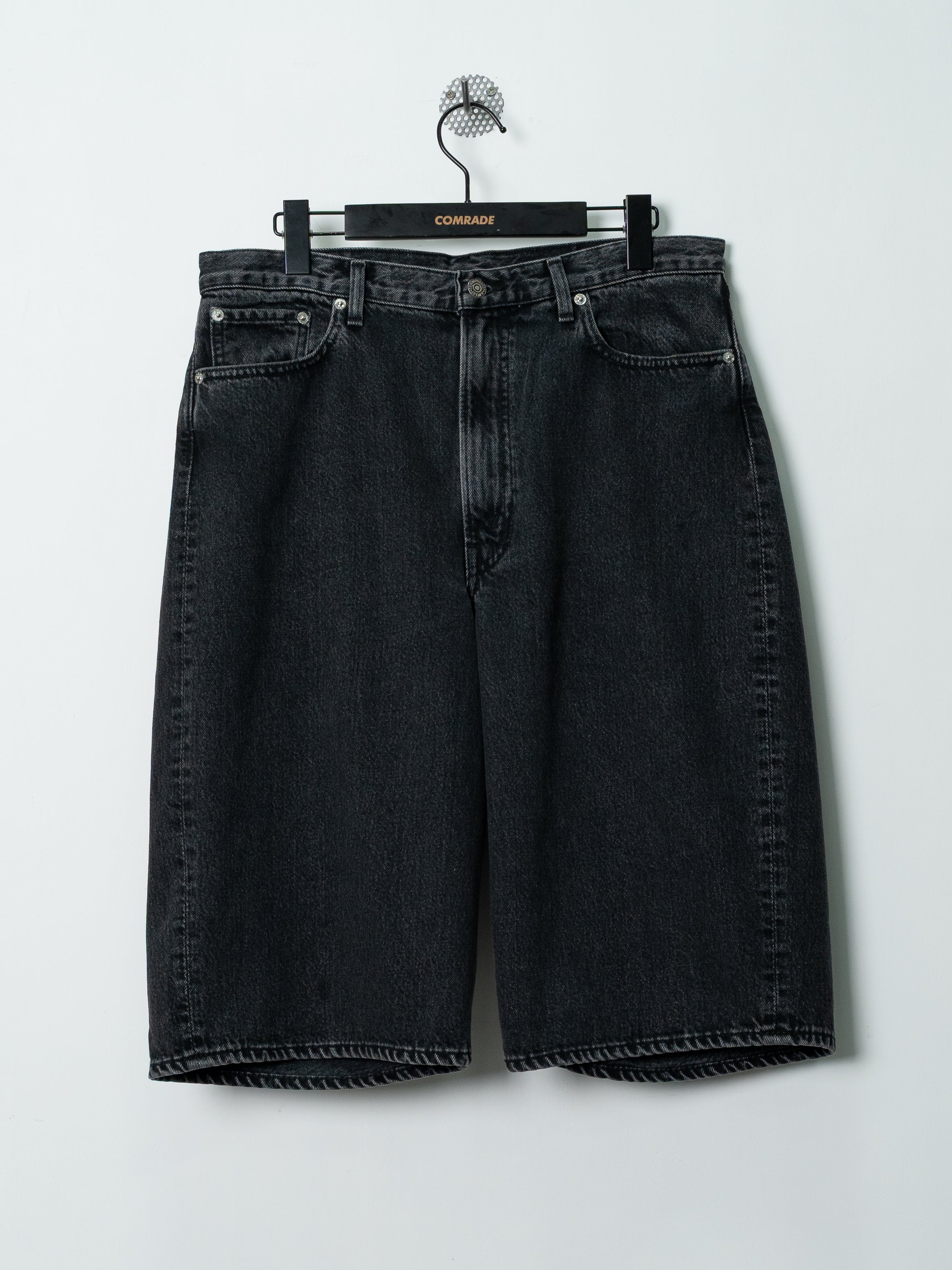 orSlow Super Dad's Fit Shorts (Black Denim Stone)