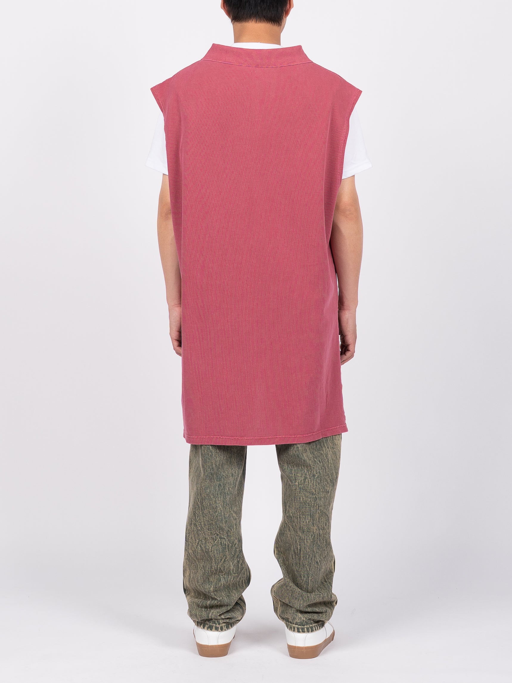 Martine Rose Stretched Polo Vest (Burgundy Pigment Dye)