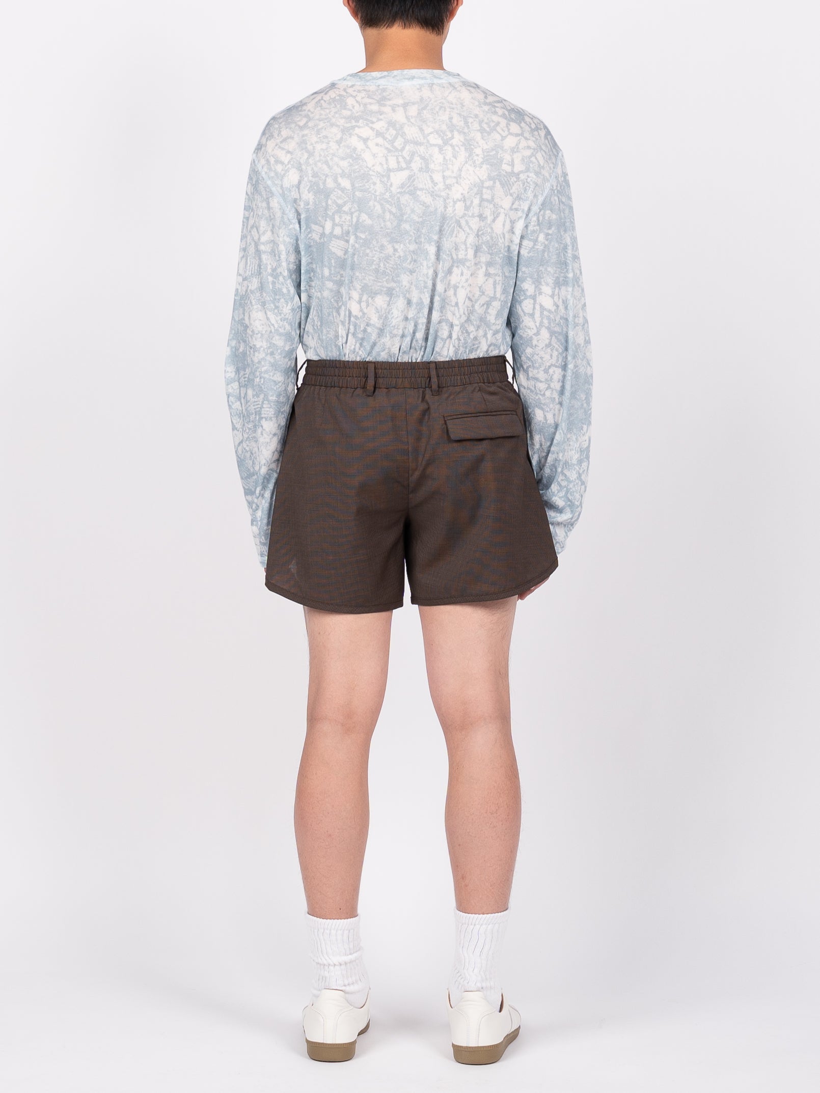 Martine Rose Tailored Gym Short (Brown Houndstooth)