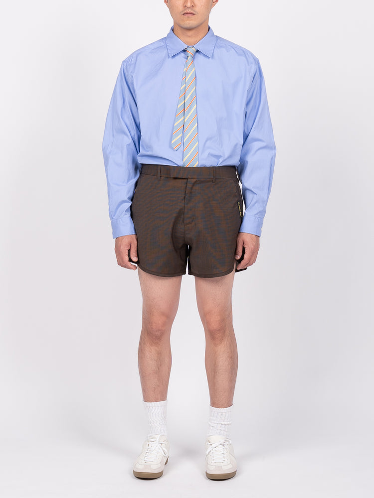 Martine Rose Tailored Gym Short (Brown Houndstooth)