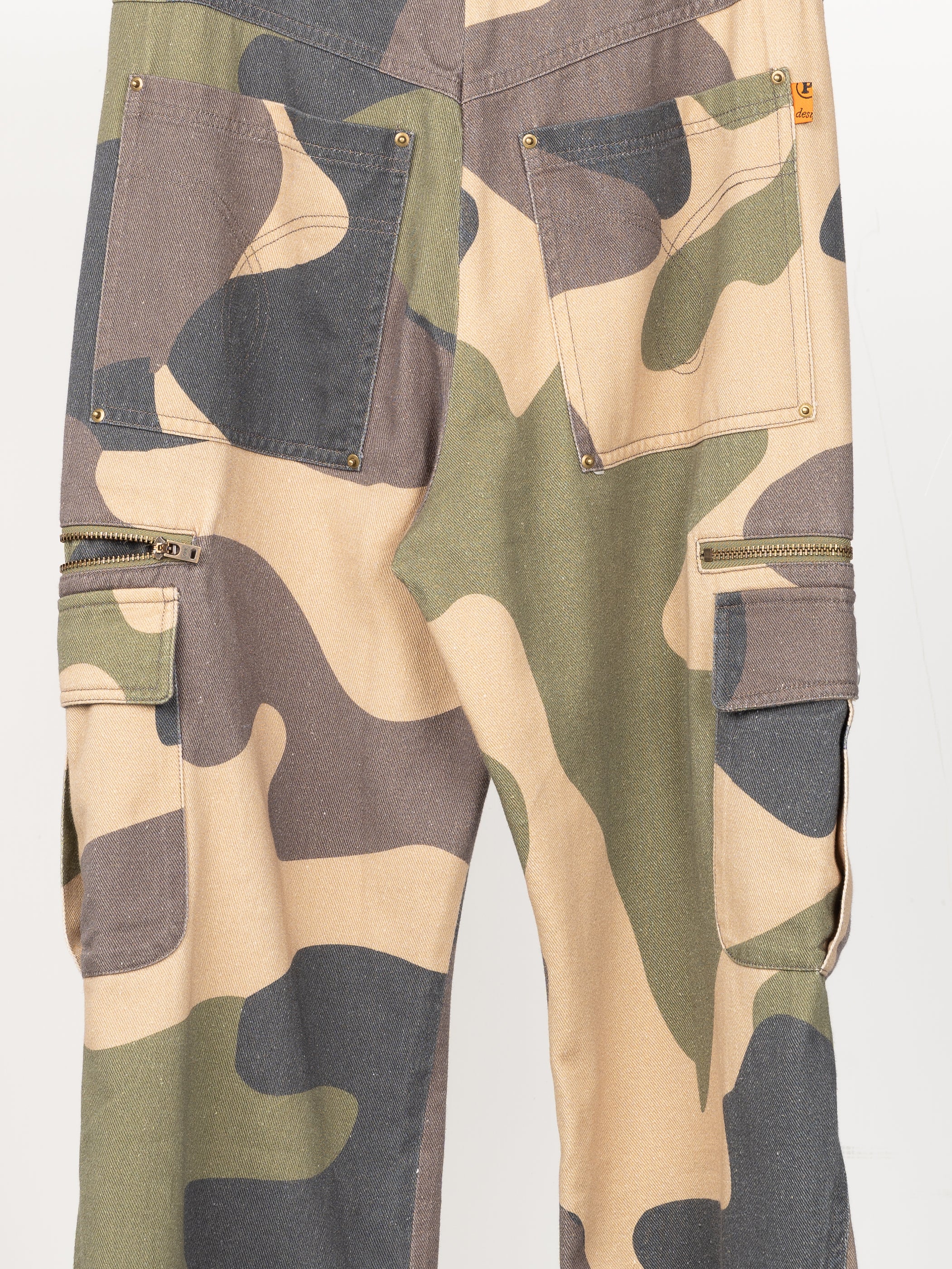 Plateau Studio Washed Camo Flared Cargo Pants (Washed Camo)