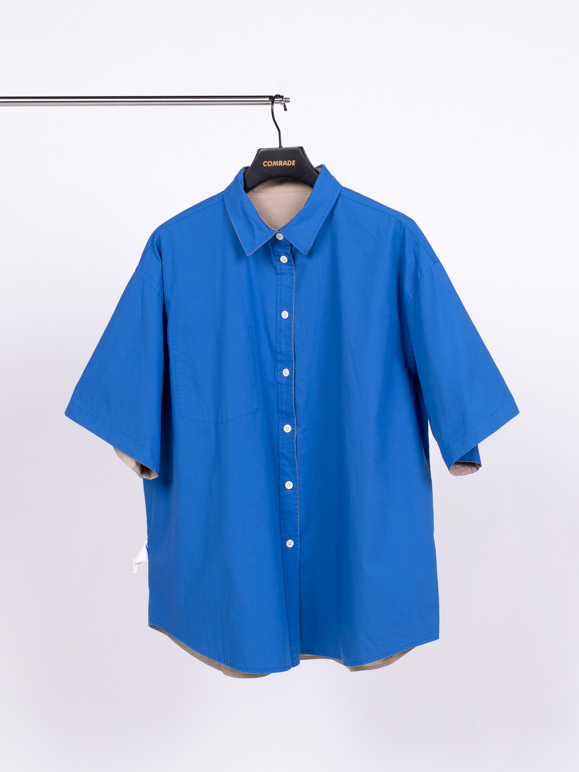 FAÇON Reversible S/S Shirt (Beige/ Blue)