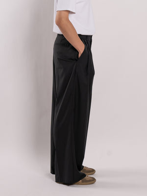 CODA Black Break Cut Pleated Lento Wide Slack (Black)