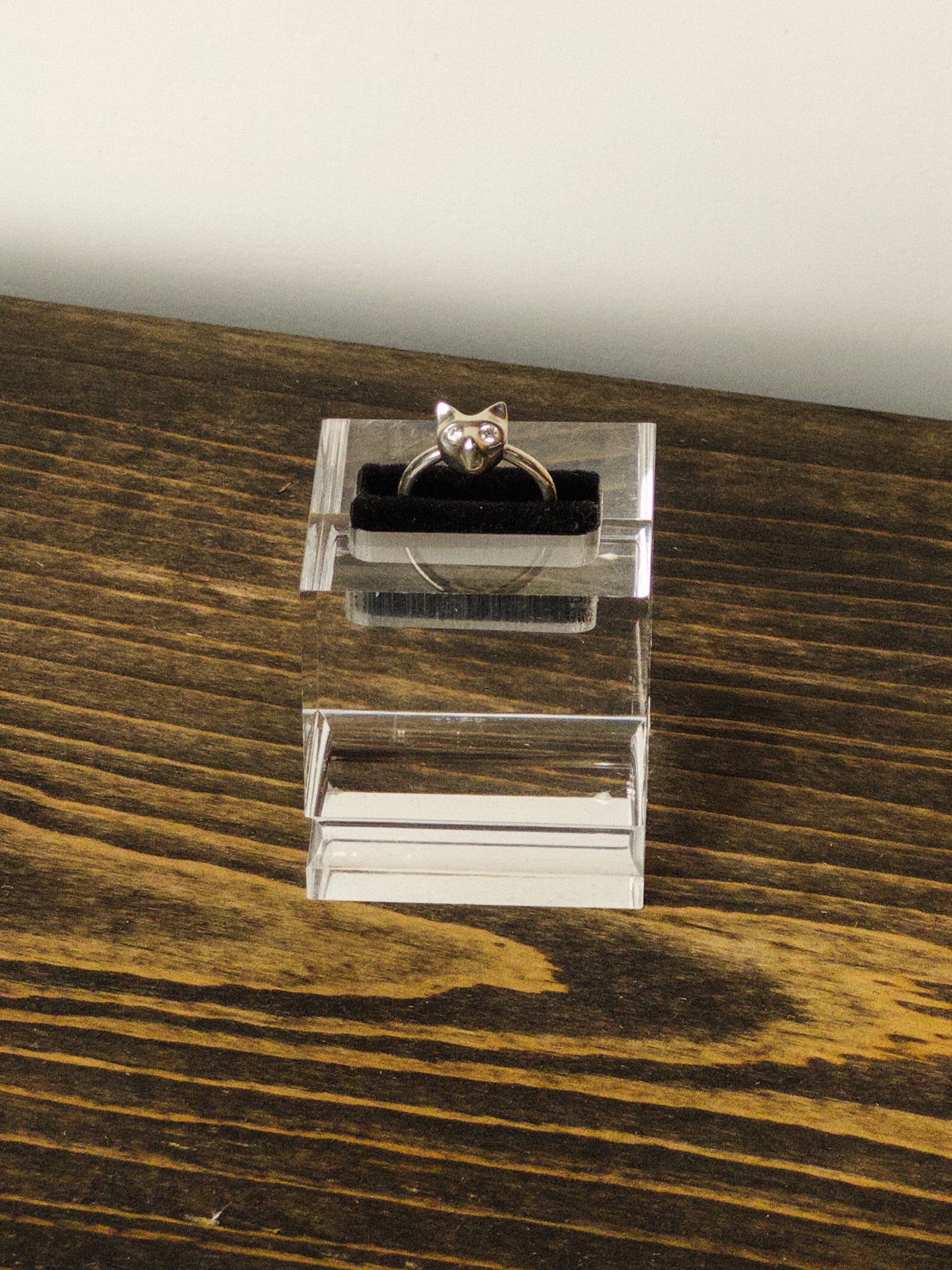 Big Cat Maria BBM Gazing Cat Ring Cubic Zirkonia