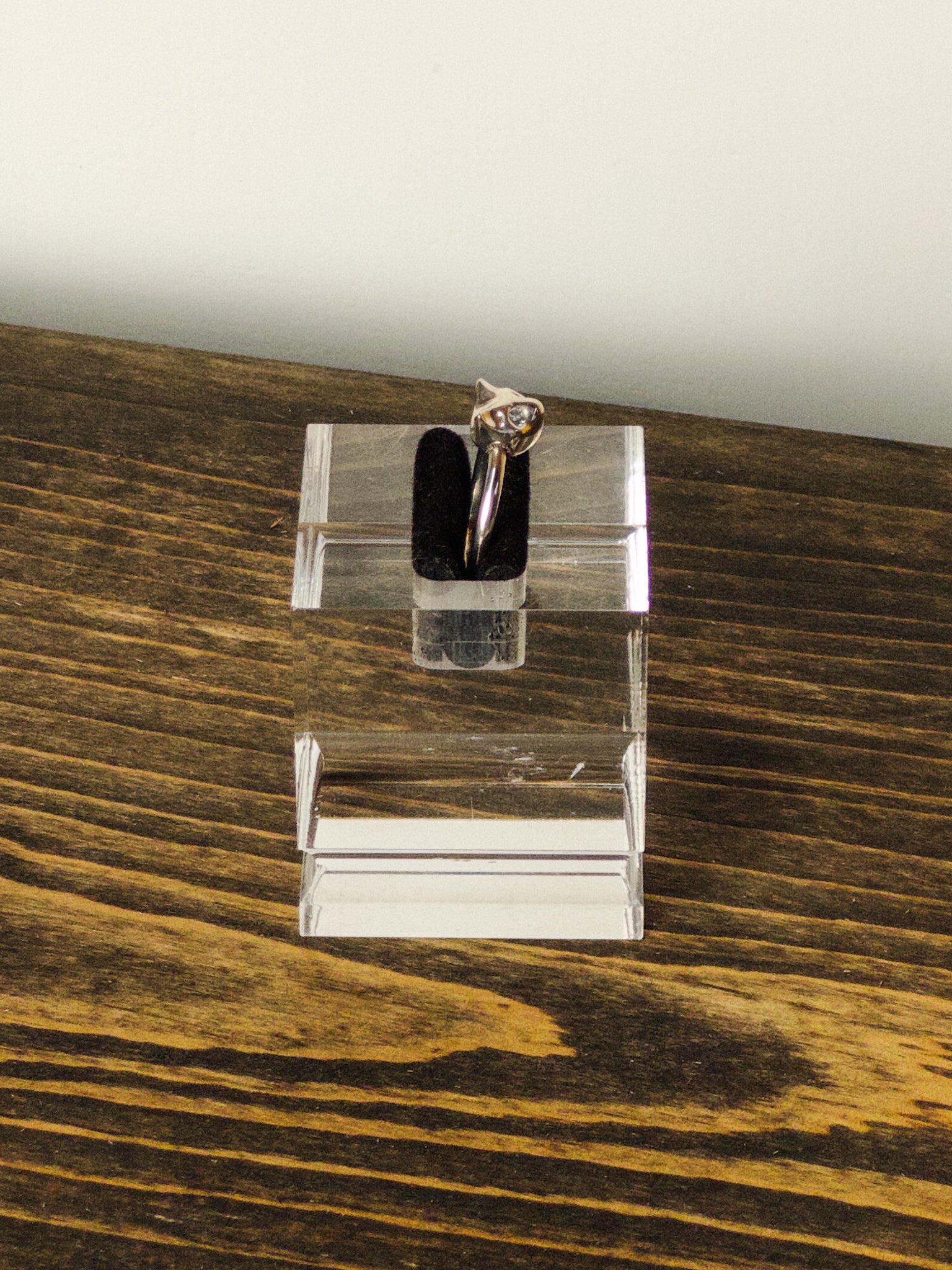 Big Cat Maria BBM Gazing Cat Ring Cubic Blue Topaz