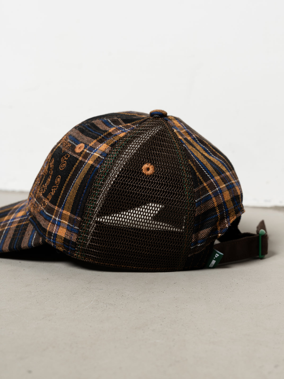 b.Eautiful B-Turn Low Profile Hat (Brown Plaid) detail