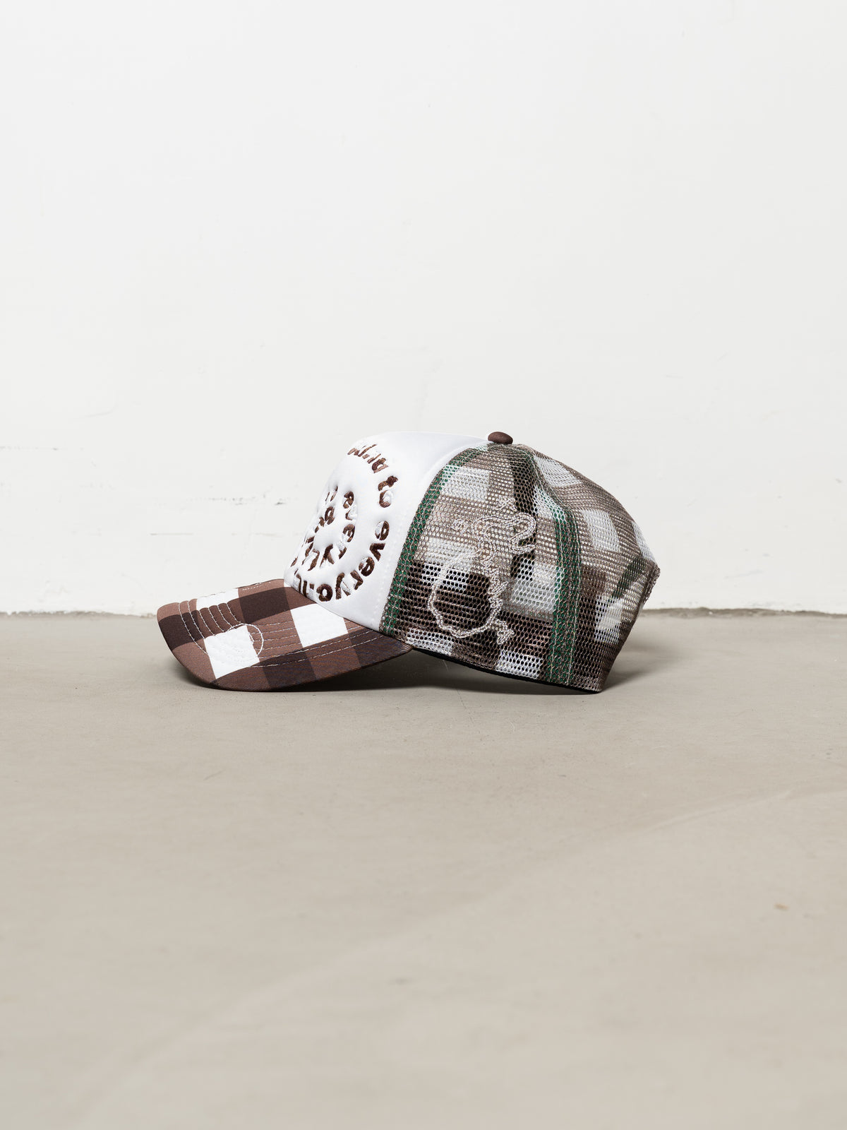 b.Eautiful Bi Foam Trucker Hat (Brown Checker)