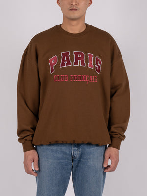 
                
                    Load image into Gallery viewer, CONICHIWA bonjour Univ Sweater (Brown)
                
            