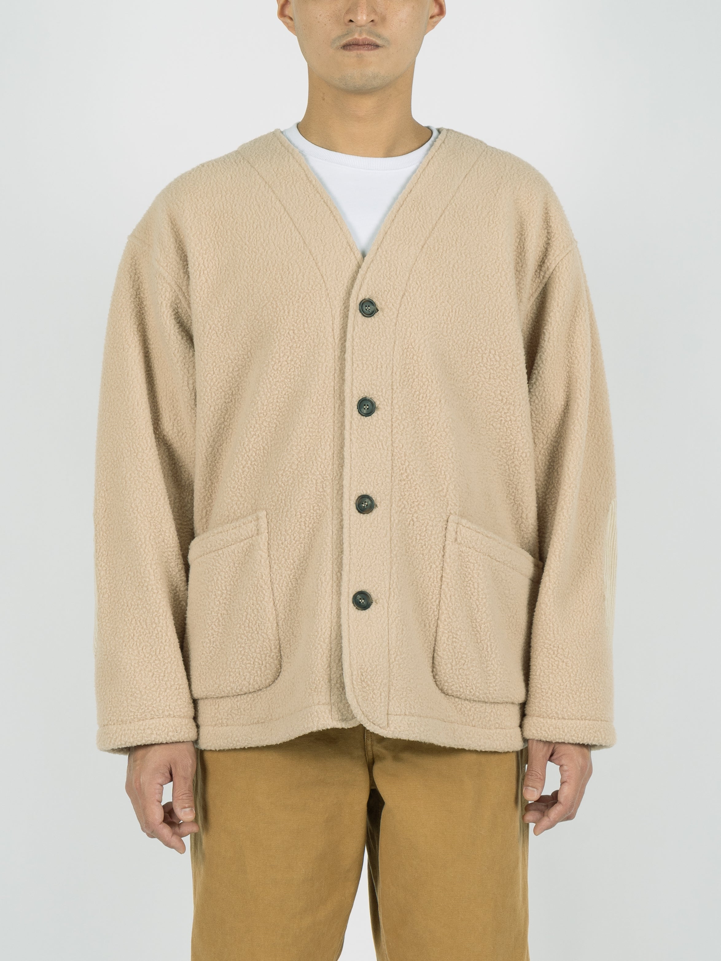 CONICHIWA bonjour Cb Fleece Cardigan (Beige)