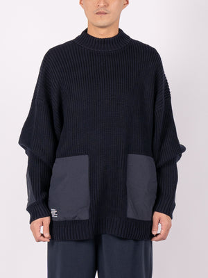 
                
                    Load image into Gallery viewer, FreshService High Neck Combat Knit (Navy)
                
            