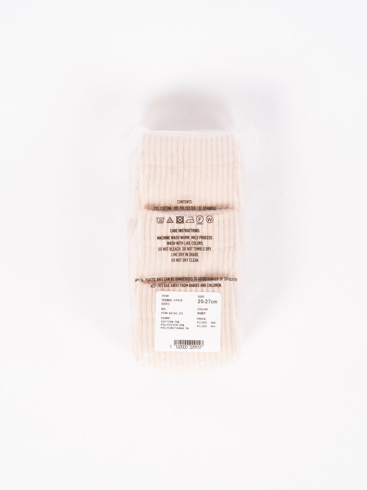 FreshService Original 3-Pack Socks (Ivory)