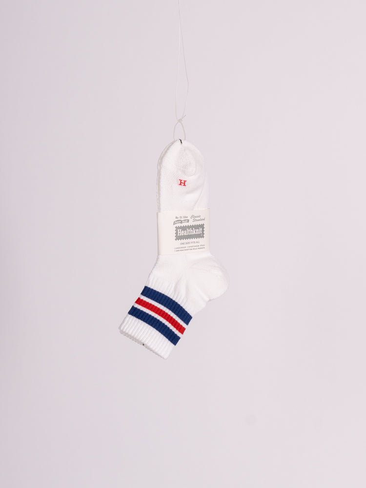 
                
                    Load image into Gallery viewer, Healthknit Washi Paper 3-Line Socks (Blue/Red)
                
            
