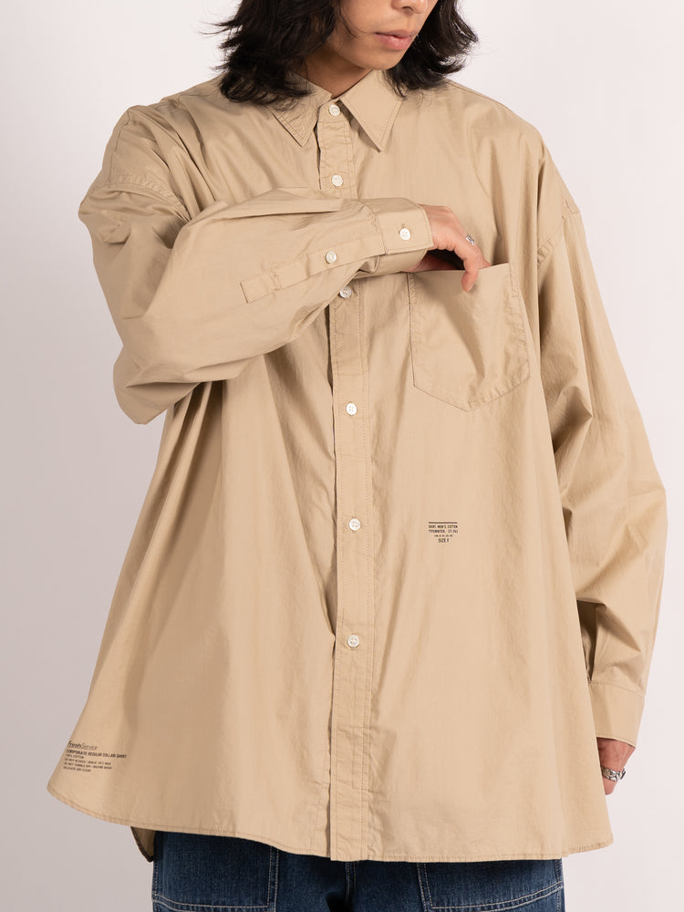 FreshService Typewriter Corporate Regular Collar Shirt (Tan