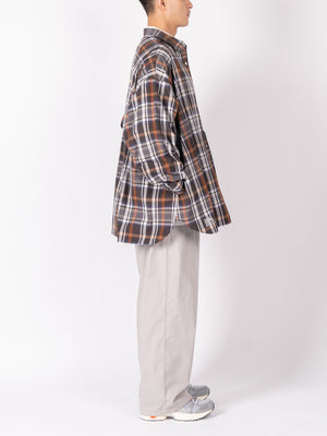 FreshService Corporate Check Regular Collar Shirt (Brown Check)