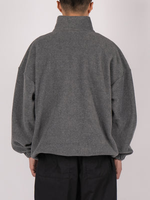 CONICHIWA bonjour Cb Fleece Soft Half Zip Pullover (Charcoal)