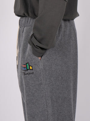 CONICHIWA bonjour Fleece Soft Pants (Charcoal)