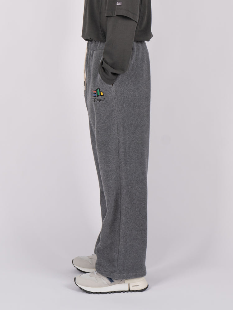 
                
                    Load image into Gallery viewer, CONICHIWA bonjour Fleece Soft Pants (Charcoal)
                
            