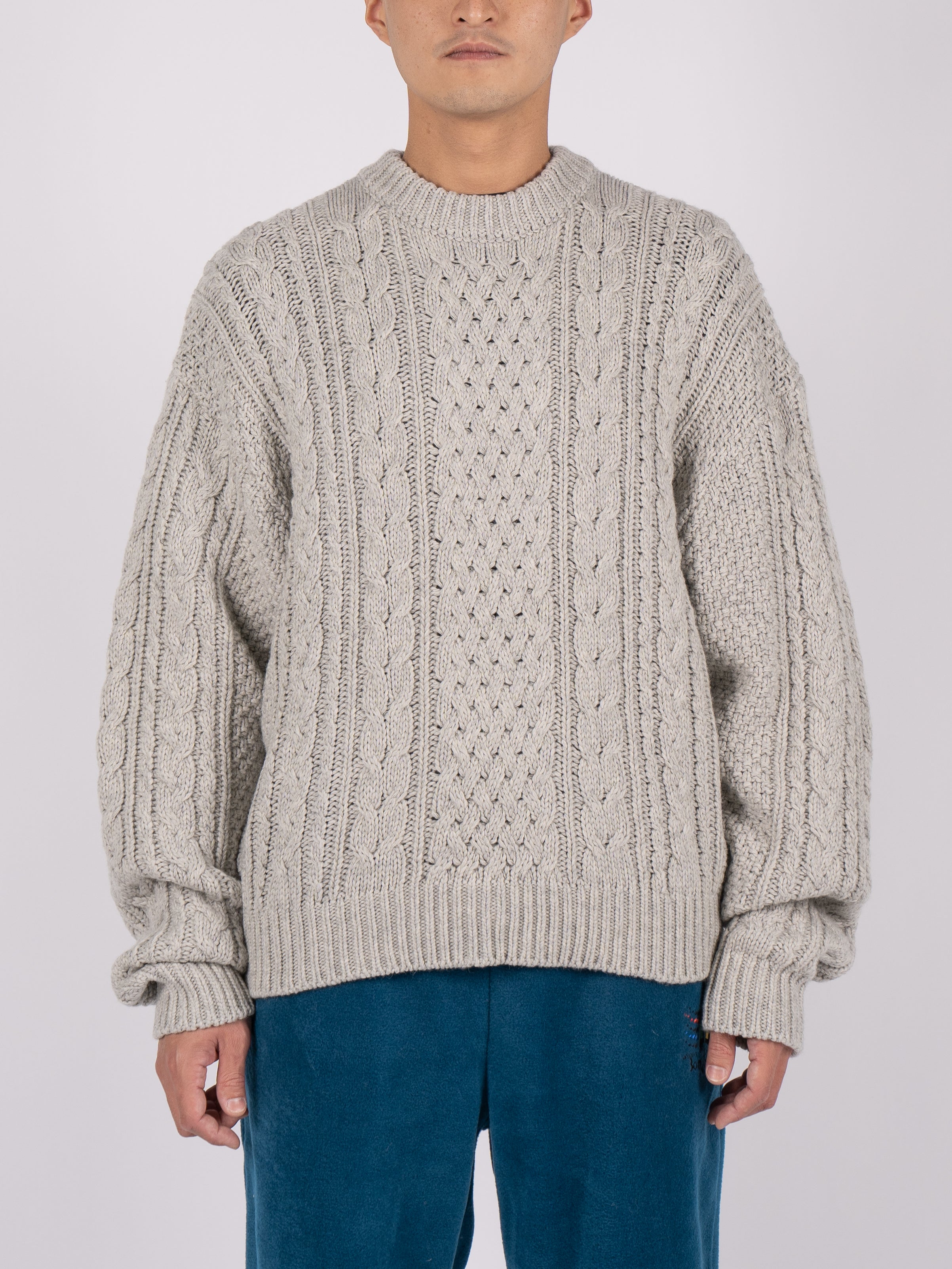 CONICHIWA bonjour Nerd Knit Sweater (Oat Beige)