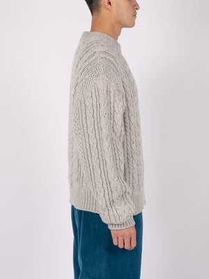 CONICHIWA bonjour Nerd Knit Sweater (Oat Beige)