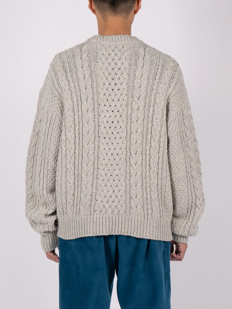 CONICHIWA bonjour Nerd Knit Sweater (Oat Beige)
