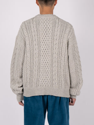 CONICHIWA bonjour Nerd Knit Sweater (Oat Beige)