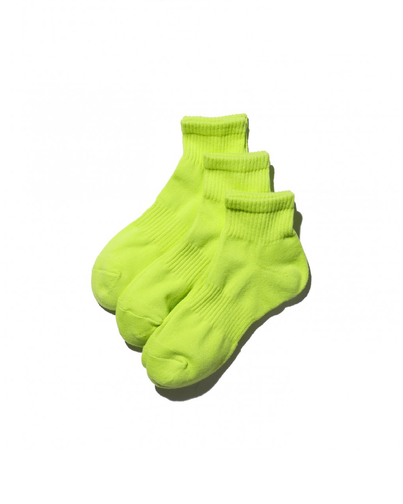 FreshService Original 3-Pack Short Socks（螢光黃色）